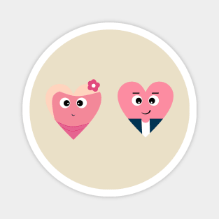 Mister and Miss heart Valentine's Day love print Magnet